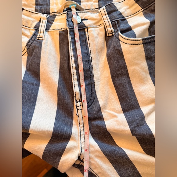Saints and Hearts High Rise Flare Jeans Hippie Bell Bottom Retro Stripe Medium - Picture 12 of 13